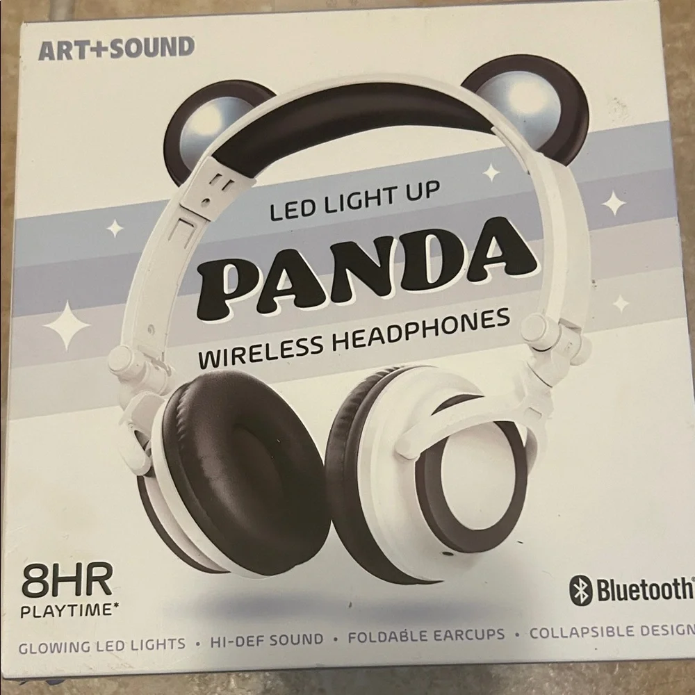 Panda Wireless Headphones with LED Light, BNIB (COS1) - Picture 1 of 3